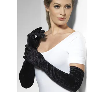 Duge crne baršunaste rukavice - cover