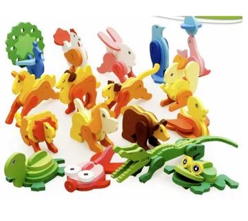 (4kom mix) Drvene 3D Puzzle Divlje Životinje - cover