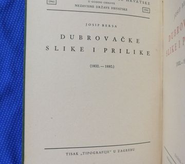 Josip Bersa – Dubrovačke slike i prilike - cover
