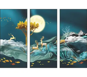 Zidna naljepnica Night & Deer - cover