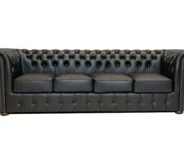Chesterfield Garnitura Class Leather | 4-sjedišta | Shiny Black - cover