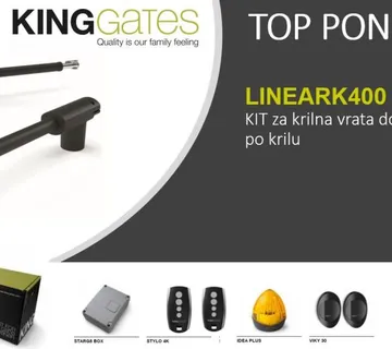 MOTOR ZA KRILNA DVORIŠNA VRATA KING GATES LINEAR 400/24V - cover