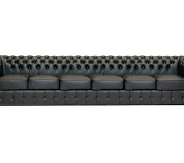Chesterfield Garnitura Class Leather | 6-sjedišta | Shiny Black - cover