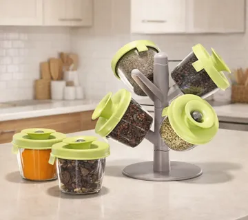 Stalak za začine sa vakumskim poklopcima - cover