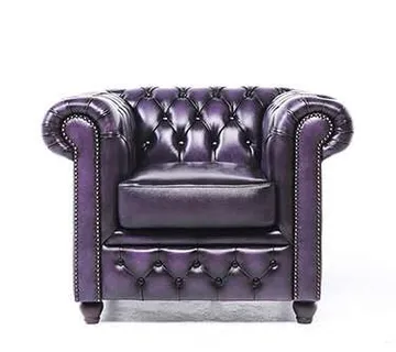 Chesterfield Fotelja Original Leather | 1-sjedište | Wash Off Purple - cover