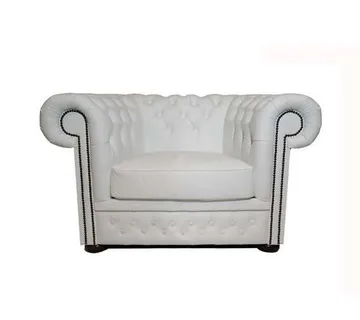 Chesterfield Fotelja First Class Leather | 1-sjedište | White - cover