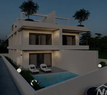 Novogradnja apartman u prizemlju s bazenom 1 red do mora - Rtina, Ražanac