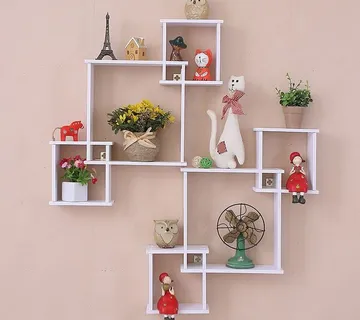 Set od 3 zidne bijele police u obliku pravokutnika - cover