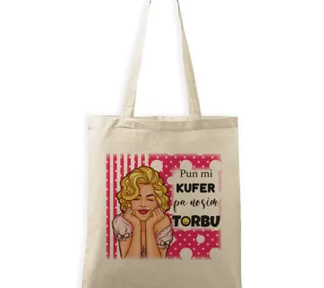 Šaljiva platnena torba- kufer - cover