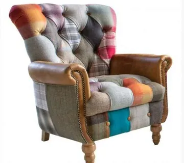 Chesterfield Harris Tweed Guzmania Patchwork Harlequin Fotelja - cover