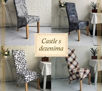 Castle s dezenima - Duže rastezljive navlake za stolice - cover