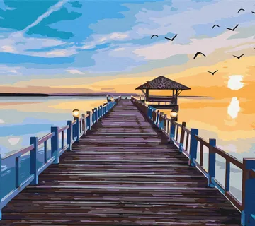Slikanje po Brojevima 50×40 Bridge to West | Set s Drvenim Okvirom - cover