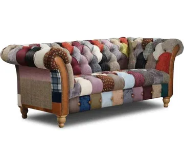 Chesterfield Harris Tweed Hollyhock Patchwork 2-Sjedišta Dvosjed - cover
