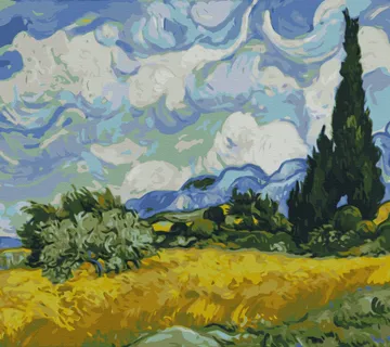 Pšenično polje s čempresima Vincent Van Gogh - cover
