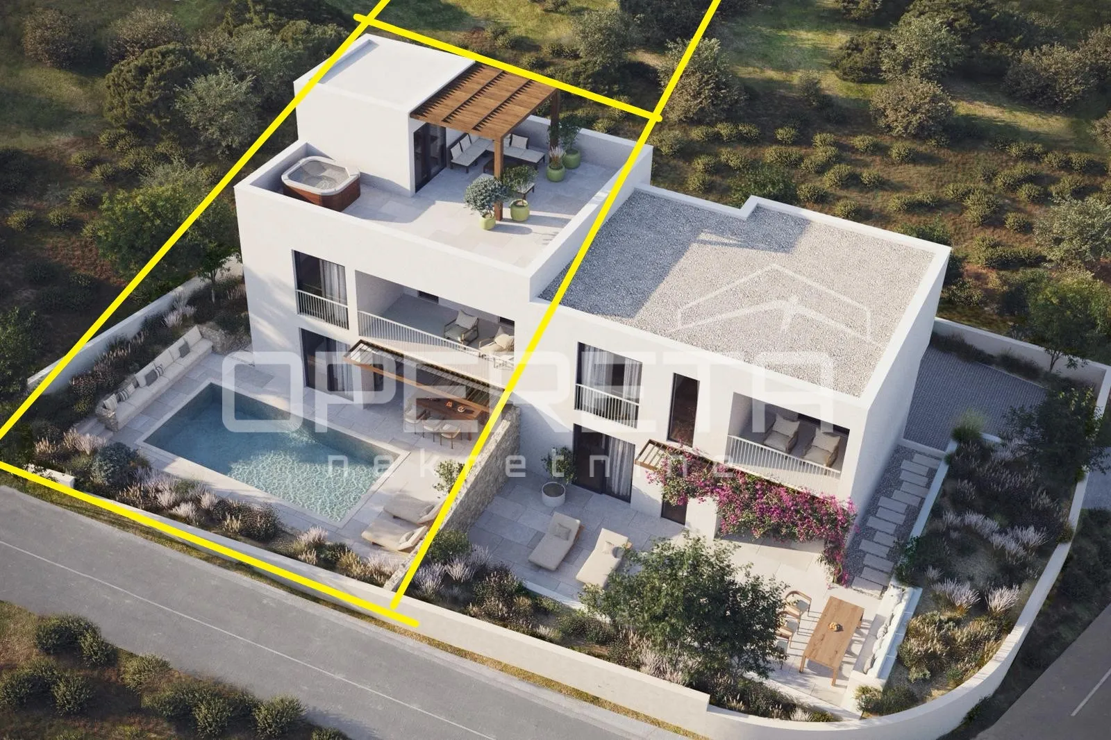 Moderna duplex kuća s bazenom i krovnom terasom u Vodicama - cover