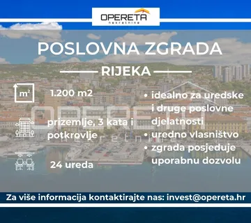 Prodaja, Poslovna zgrada, Rijeka, Centar, 1200m2 - cover