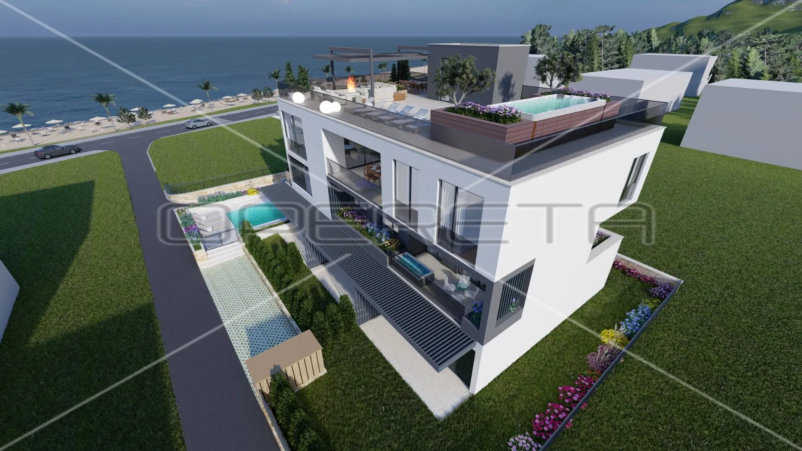 Penthouse u novogradnji prvi red do mora,  249 m2 NKP, Sukošan - cover