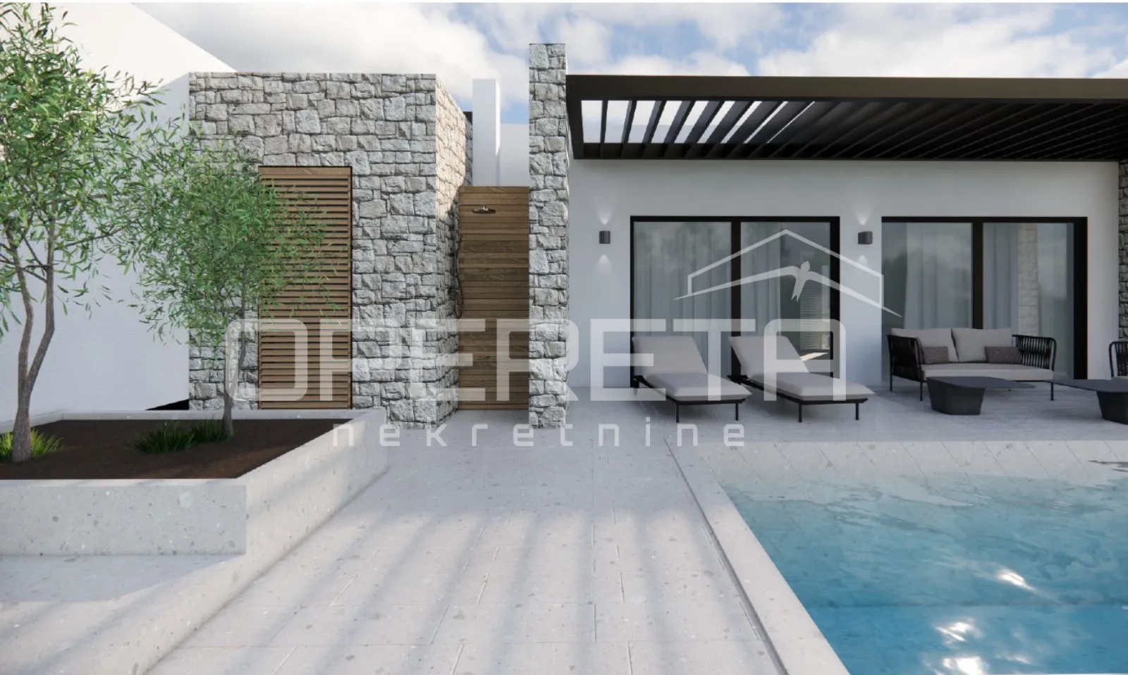 Vižinada – okolica, građevinsko zemljište 750 m² s projektom - cover