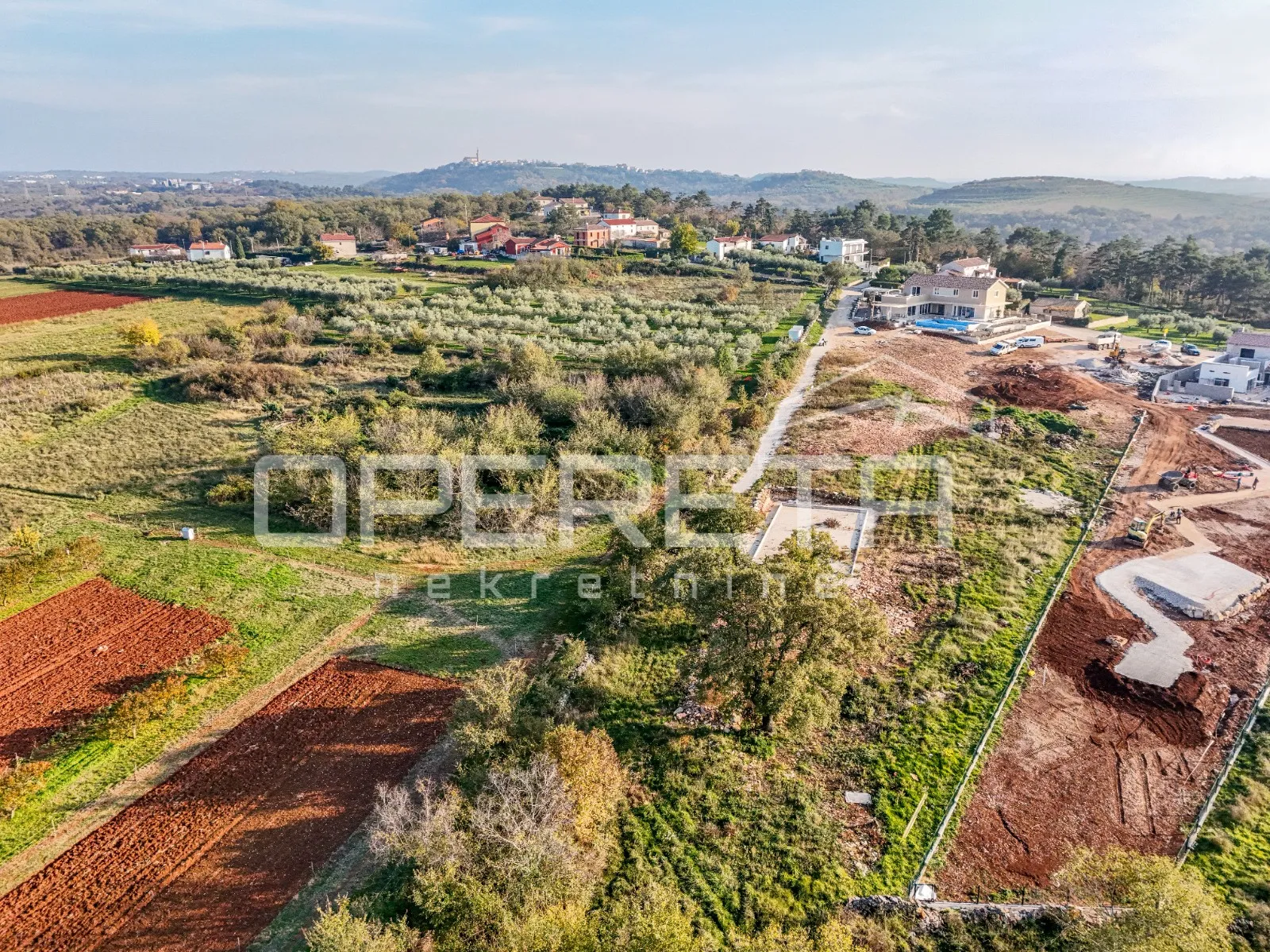 Istra, Umag okolica-zemljište s građevinskom dozvolom pogled more - cover