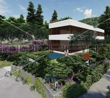 Novogradnja, kuća sa 2 stana i bazenom na krovu, Gršćica, Korčula - cover