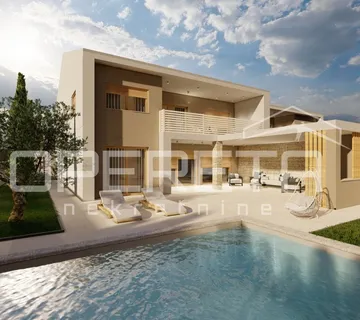 Istra, Vodnjan, završena duplex vila sa bazenom, novogradnja
