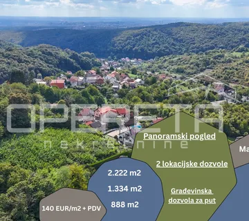 Markuševec, zemljište s panoramskim pogledom i dozvolom, 2.222 m2 - cover
