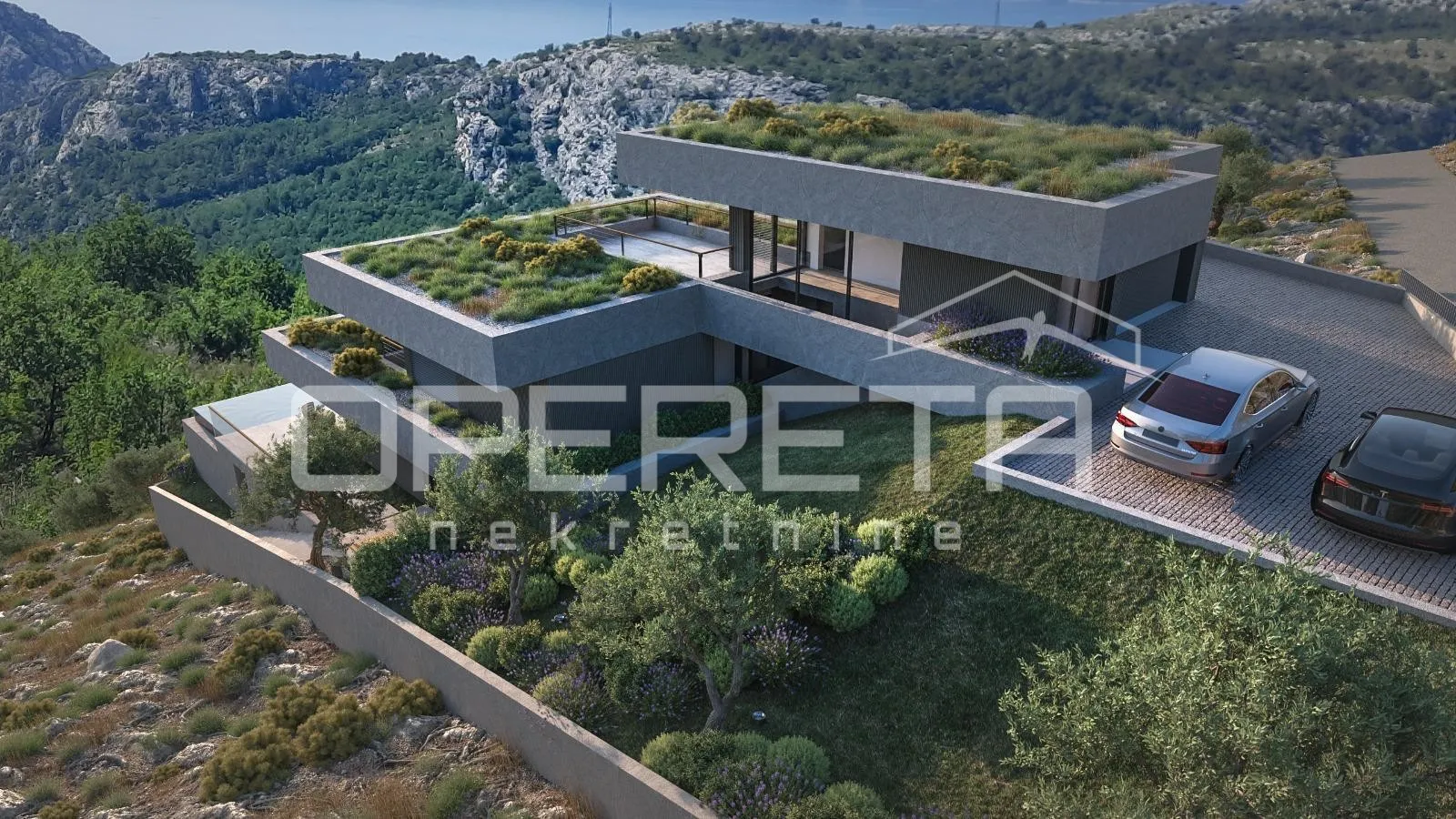 Zemljište 1.546 m² s projektom za modernu vilu, Omiš - cover