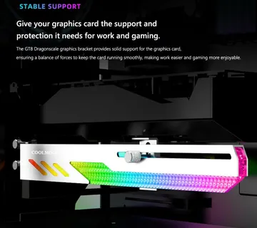 COOLMOON GT8 GPU nosač s ARGB osvjetljenjem, 28 cm, crni - cover