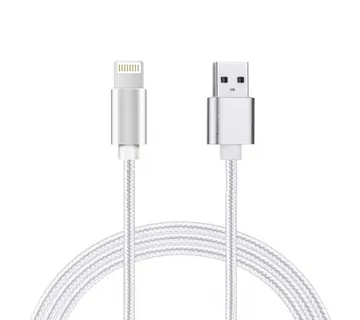 Optimus USB data kabel (1m, Lightning na USB-A, pleteni/najlon, bijeli) - cover