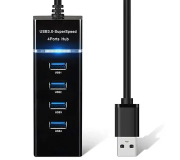USB 3.0 hub (1 ulaz na 4 USB 3.0 porta, 5Gbps, crna) - cover