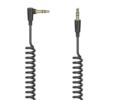 Optimus Audio kabel (1m, 3.5mm Muški na Muški, spiralni/coil, crni) - cover