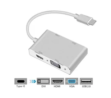 Optimus Multiport Adapter (4 u 1) (USB-C muški na HDMI/VGA/DVI/USB 3.0 ženski) - cover