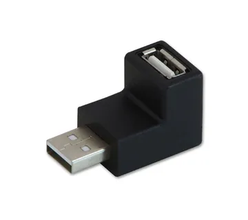 Optimus Adapter (USB 2.0 Muški na Ženski, 90° kutni (dolje), crni) - cover