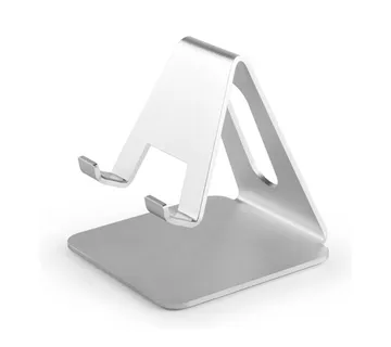 Aluminijski Stolni Držač za Mobitel / Stalak / 68x72x72mm / Srebreni - cover