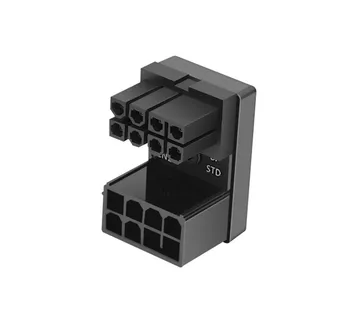 Adapter Napajanja (ATX 8-pin Muški na Ženski, 90° kutni, crni) - cover