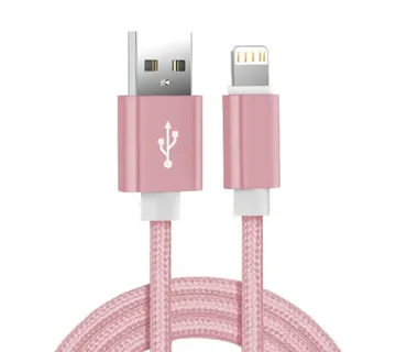 Optimus USB data kabel (1m, Micro USB na USB-A, pleteni/najlon, rozi) - cover