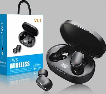 Bežične TWS V5.1 Slušalice / Bluetooth / Kutijica za punjenje / Crne - cover