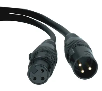 Optimus DMX kabel (3m, 3-pin Muški na Ženski, crni) - cover