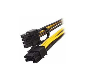 Napojni kabel (20cm, molex 4-pin na PCI-e 8-pin (6+2), crni) - cover