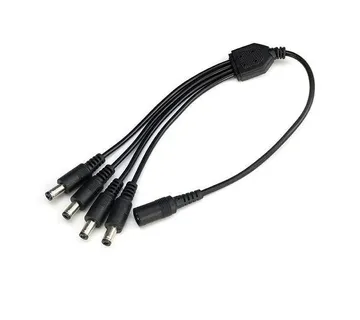 Optimus DC Razdjelni Kabel 1-na-4 (5.5x2.1mm) / 35cm / Za Kamere i LED Trake / Crni - cover