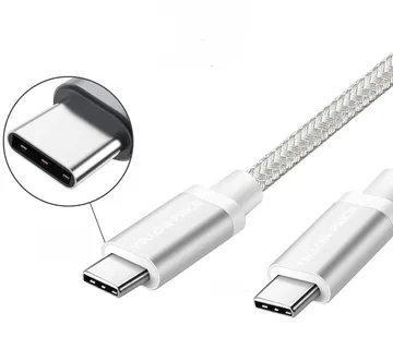 Optimus USB C data kabel (1m, USB-C na USB-C 3.1 Gen 2, pleteni/najlon, bijeli) - cover