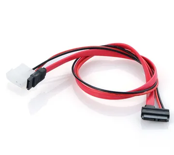 Adapter Kabel (50cm, Slim SATA na SATA + Molex, crveni) - cover