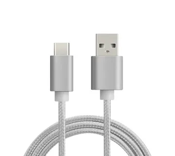 Optimus USB C data kabel (1m, USB-C na USB 2.0, pleteni/najlon, sivi) - cover