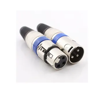 Modularni Konektori (Par) (XLR Muški/Ženski, 3-pin DMX, plavi) - cover
