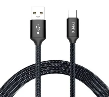 Optimus USB data kabel (1.5m, USB-C na USB-A 2.0, najlonski pleteni, crni) - cover