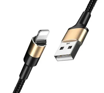 Optimus USB data kabel Lightning (1,5 m, pleteni, crni) - cover