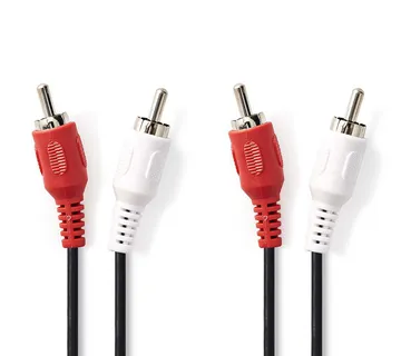 Optimus Audio kabel (5m, 2x RCA na 2x RCA Muški, crni) - cover