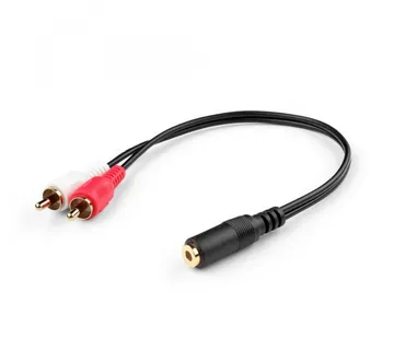 Optimus Audio kabel (0.4m, 2x RCA na 3.5mm ženski, crni) - cover