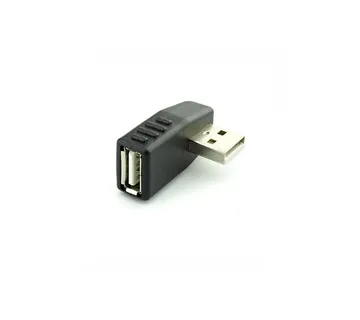 Optimus Adapter (USB 2.0 Muški na Ženski, 90° kutni (lijevo), crni) - cover