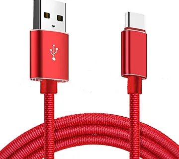 Optimus USB data kabel (1m, USB-C na USB-A, pleteni/najlon, crveni) - cover